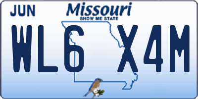 MO license plate WL6X4M