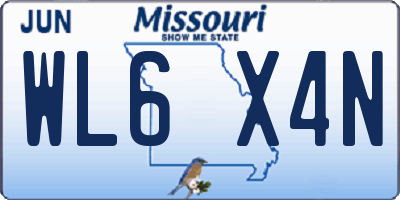 MO license plate WL6X4N