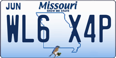 MO license plate WL6X4P