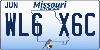 MO license plate WL6X6C
