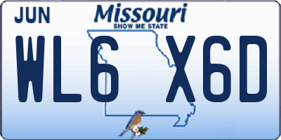 MO license plate WL6X6D