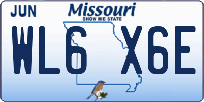 MO license plate WL6X6E