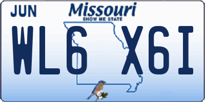 MO license plate WL6X6I