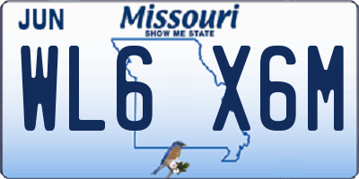 MO license plate WL6X6M