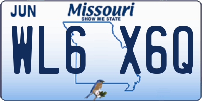 MO license plate WL6X6Q