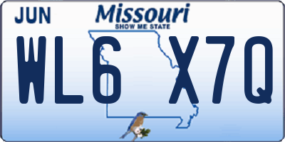 MO license plate WL6X7Q