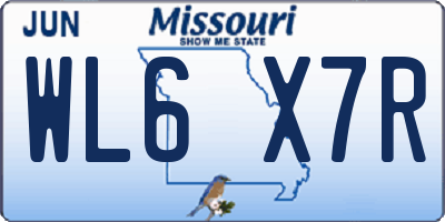 MO license plate WL6X7R