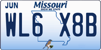 MO license plate WL6X8B