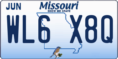 MO license plate WL6X8Q