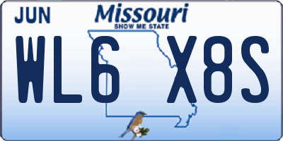 MO license plate WL6X8S