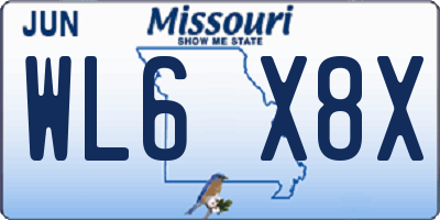 MO license plate WL6X8X