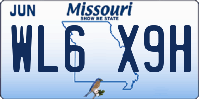 MO license plate WL6X9H