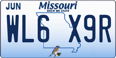 MO license plate WL6X9R