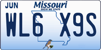 MO license plate WL6X9S