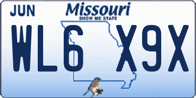 MO license plate WL6X9X