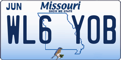 MO license plate WL6Y0B