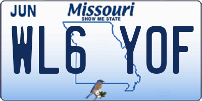 MO license plate WL6Y0F