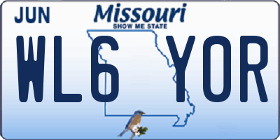 MO license plate WL6Y0R
