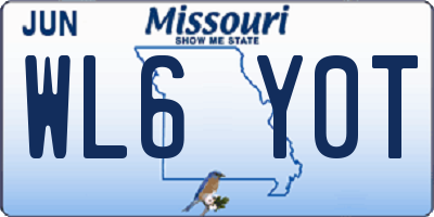 MO license plate WL6Y0T