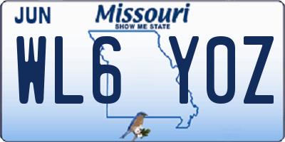 MO license plate WL6Y0Z
