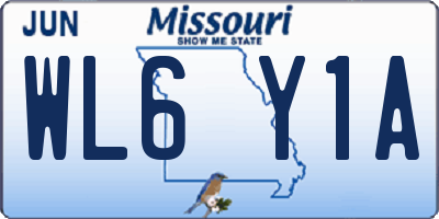 MO license plate WL6Y1A