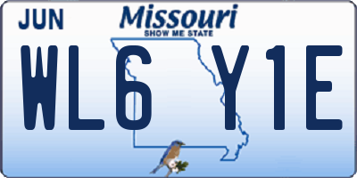 MO license plate WL6Y1E