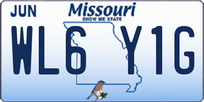 MO license plate WL6Y1G