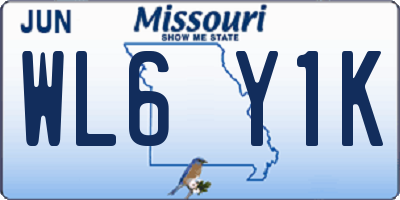 MO license plate WL6Y1K