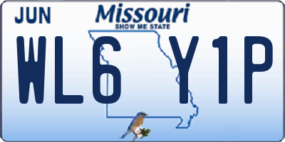 MO license plate WL6Y1P