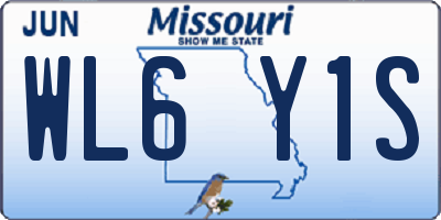MO license plate WL6Y1S