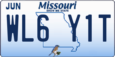 MO license plate WL6Y1T