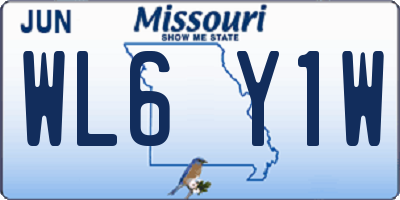 MO license plate WL6Y1W