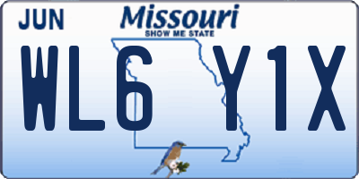 MO license plate WL6Y1X