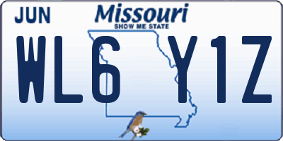MO license plate WL6Y1Z