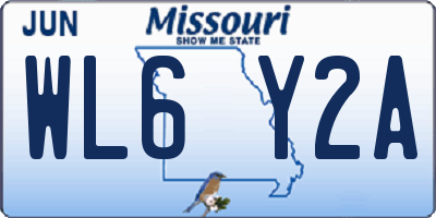 MO license plate WL6Y2A