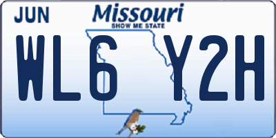 MO license plate WL6Y2H