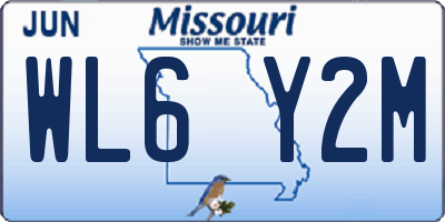 MO license plate WL6Y2M