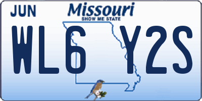 MO license plate WL6Y2S