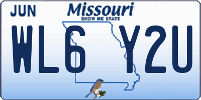 MO license plate WL6Y2U