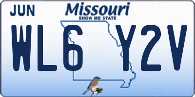 MO license plate WL6Y2V