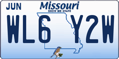 MO license plate WL6Y2W