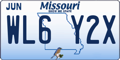 MO license plate WL6Y2X