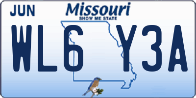 MO license plate WL6Y3A