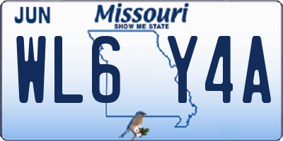 MO license plate WL6Y4A