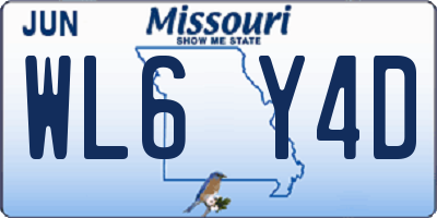 MO license plate WL6Y4D