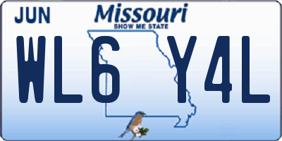 MO license plate WL6Y4L