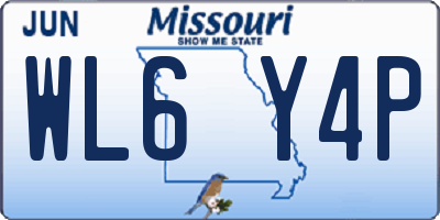 MO license plate WL6Y4P