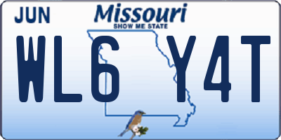 MO license plate WL6Y4T
