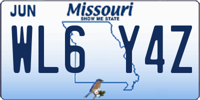 MO license plate WL6Y4Z