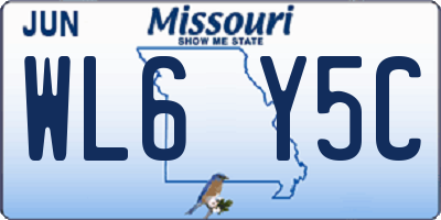 MO license plate WL6Y5C